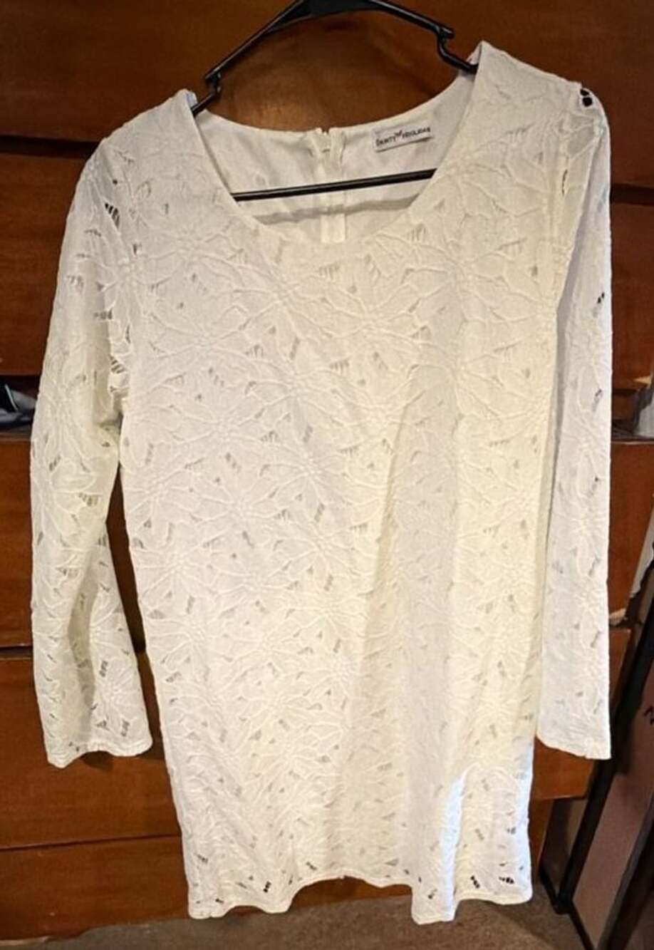 Dainty Hooligan White Lace Long Sleeve Mini Dress